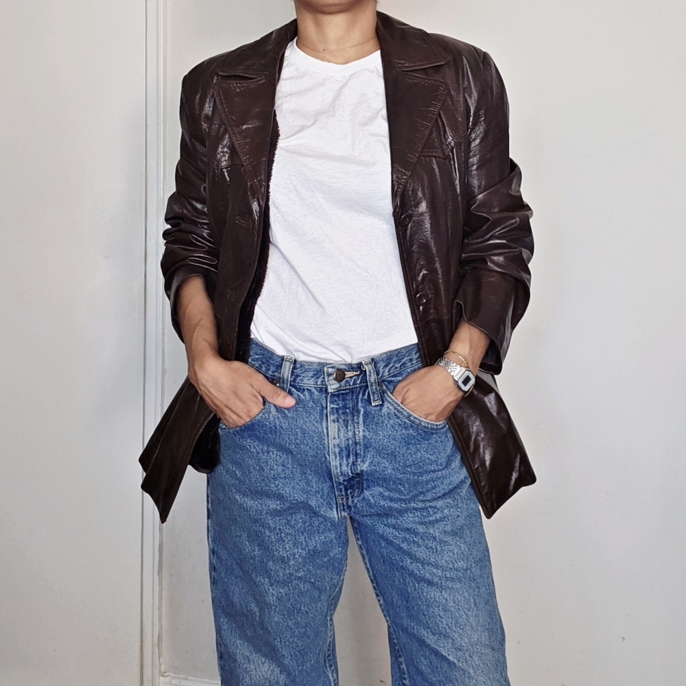 Burgandy / Oxblood Genuine Leather Jacket With Warm Lining M / L - Picture 8 of 10